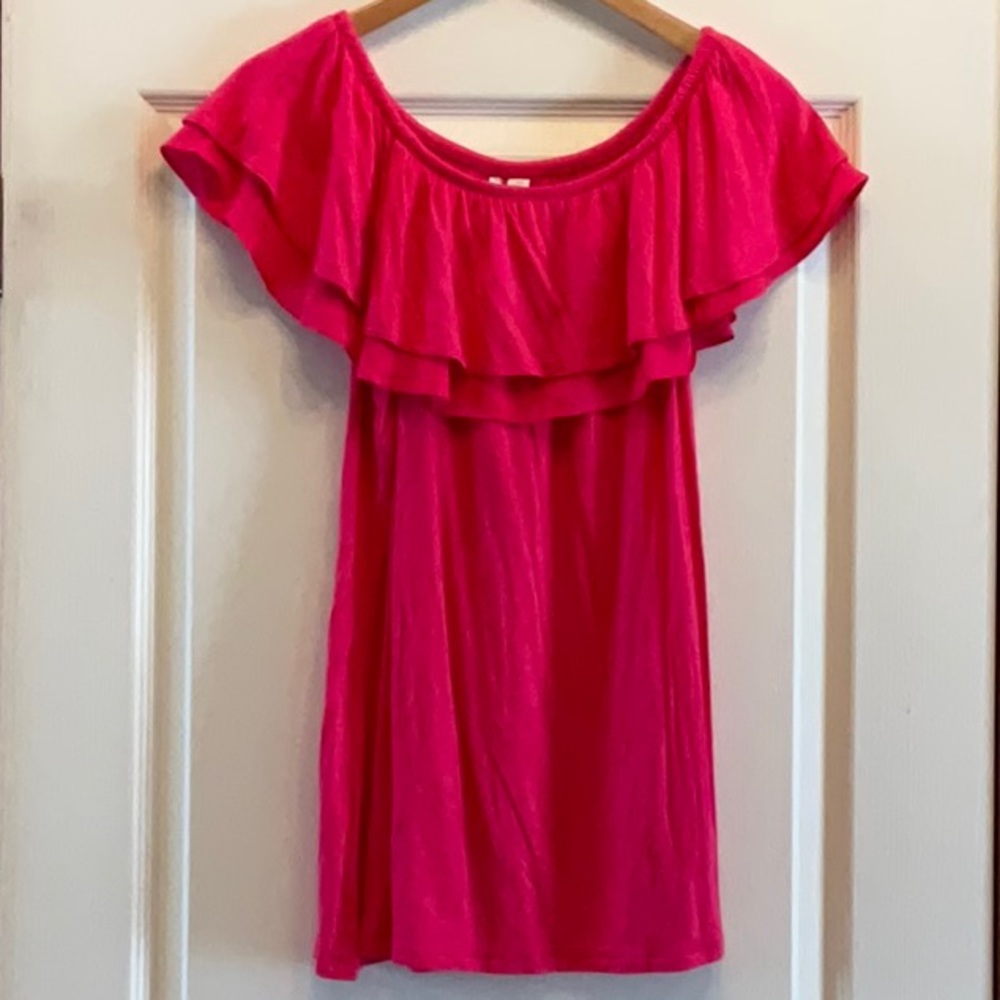 Off-the-shoulder Pink Blouse!